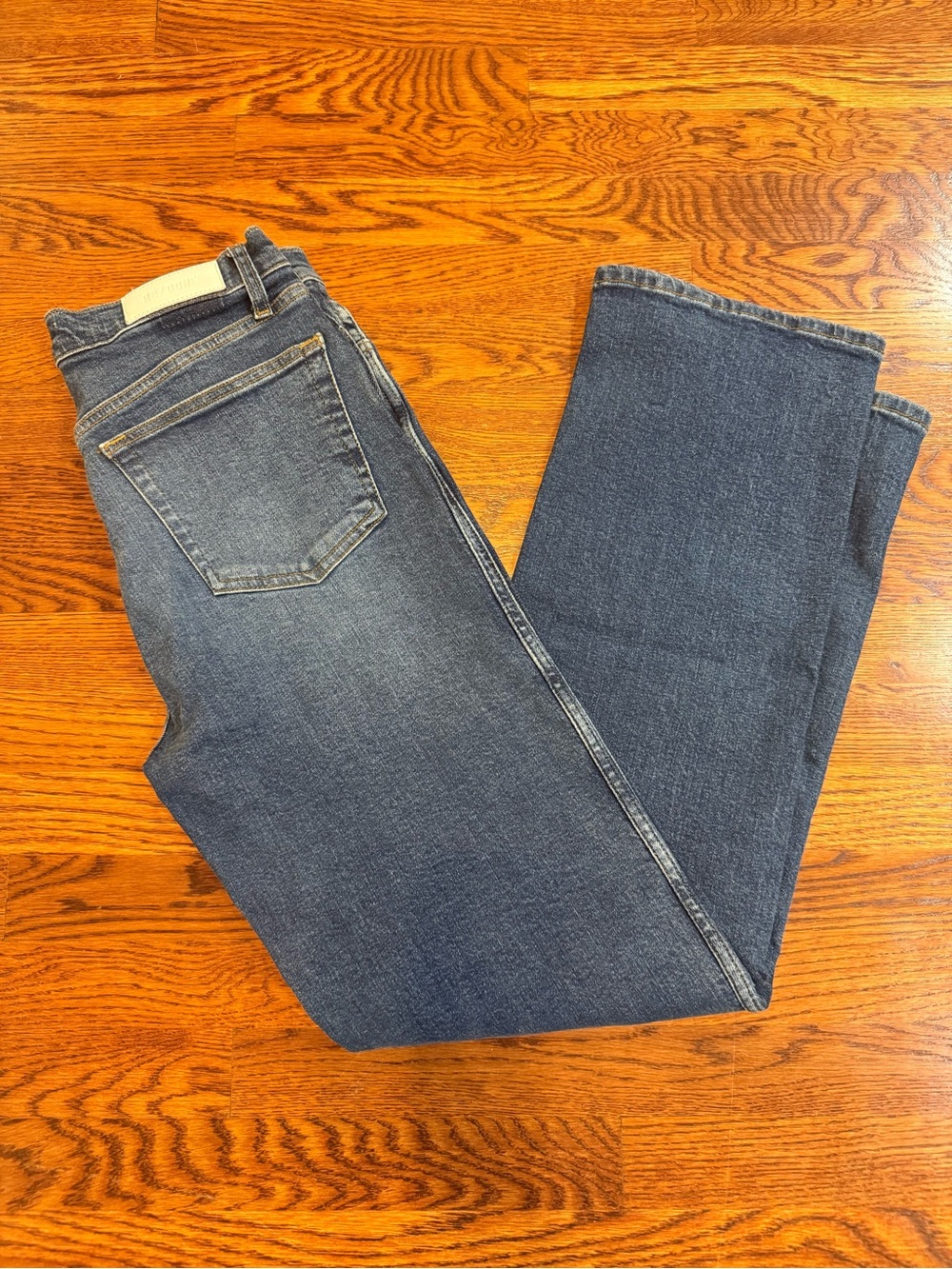 Re/ Done Jetty Straight Leg Dark Wash Button Front Women’s 29 Denim Pant Jeans